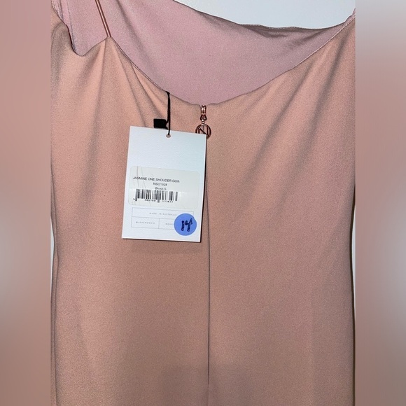 New! Nookie Jasmine One Shoulder Blush Pink Gown Maxi Dress 💗 Size Small NWT! - Picture 9 of 10